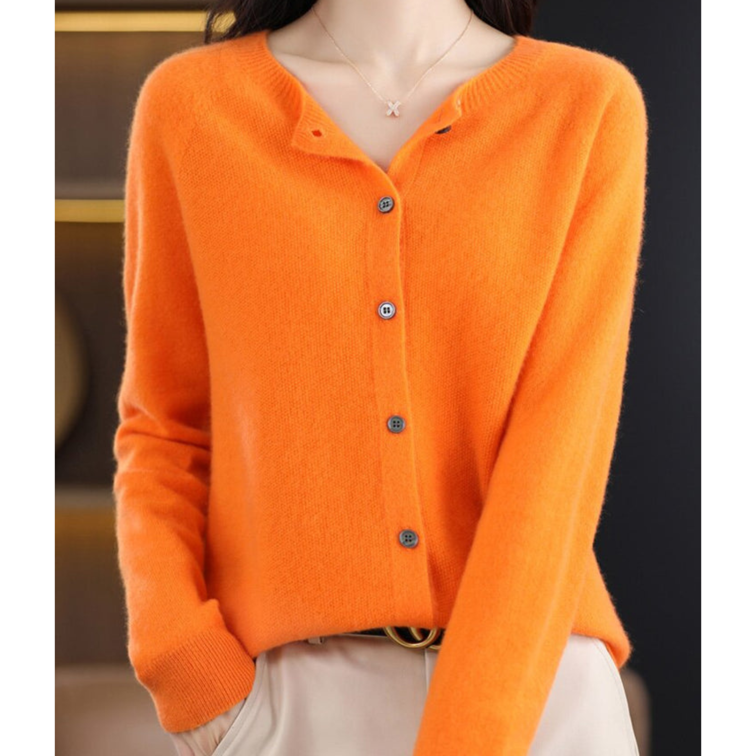Cardigan Damen | Knopfleiste & weichem Strick
