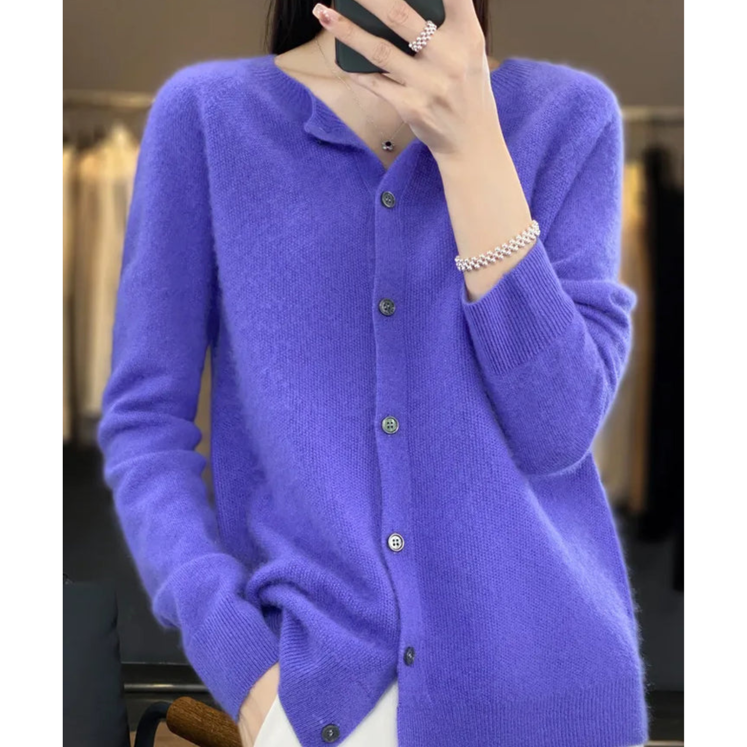 Cardigan Damen | Knopfleiste & weichem Strick