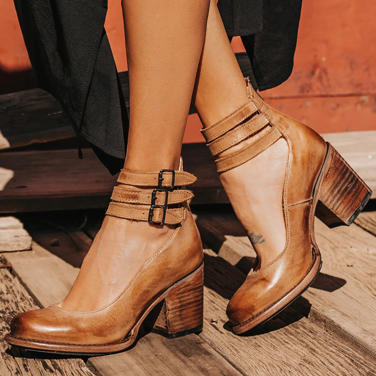 Pumps Damen | Blockabsatz & Doppelschnalle