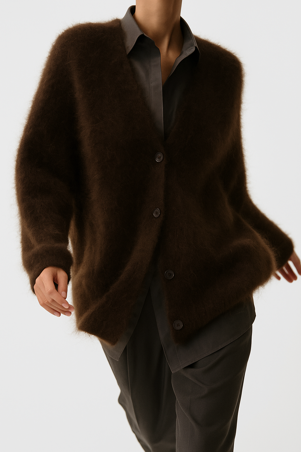 Winterstrickjacke Damen | Flauschige Struktur & Oversize-Schnitt