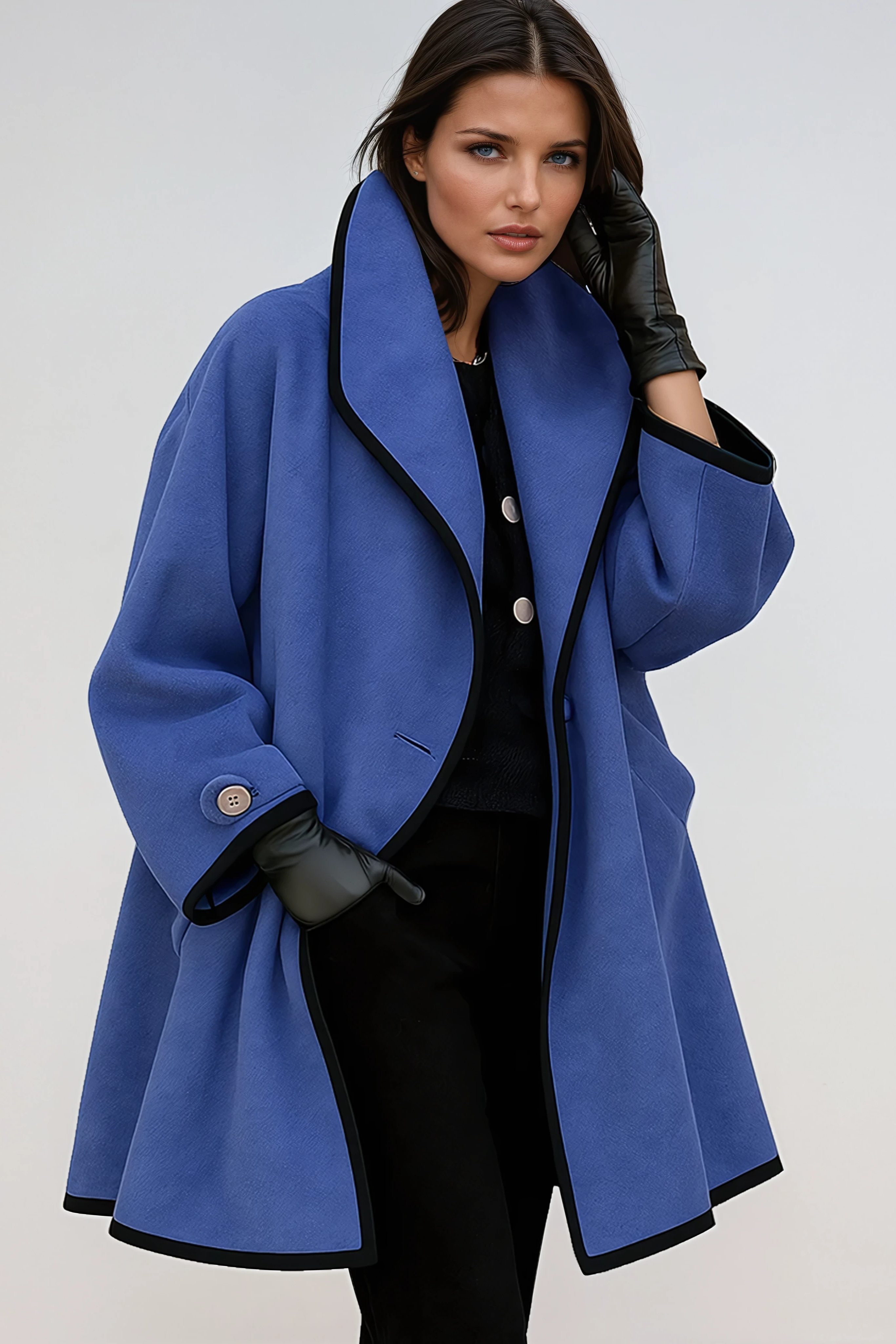 Wintermantel Damen Oversize | Weiter Schnitt mit breitem Kragen