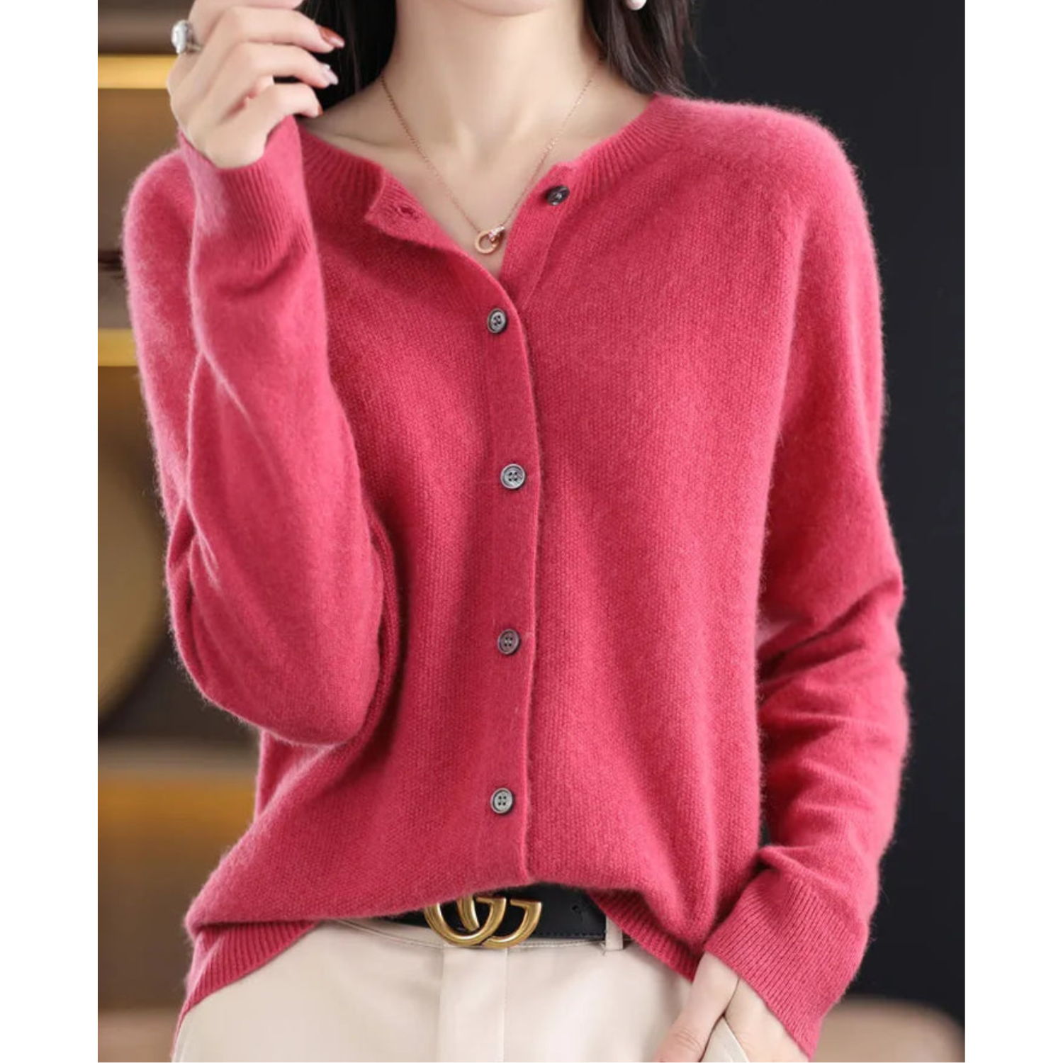 Cardigan Damen | Knopfleiste & weichem Strick
