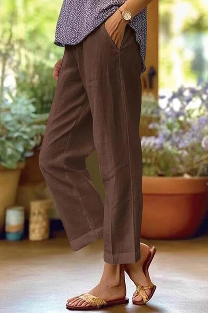 Sommerhose Damen | Umschlagsaum & geradem Schnitt