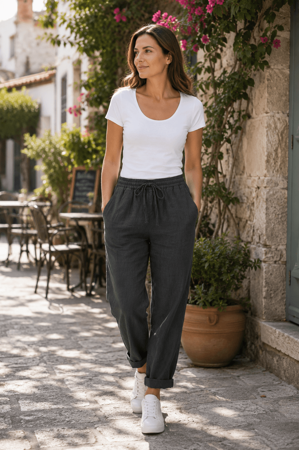 Sommerhose Damen | Kordelzug & Umschlagsaum