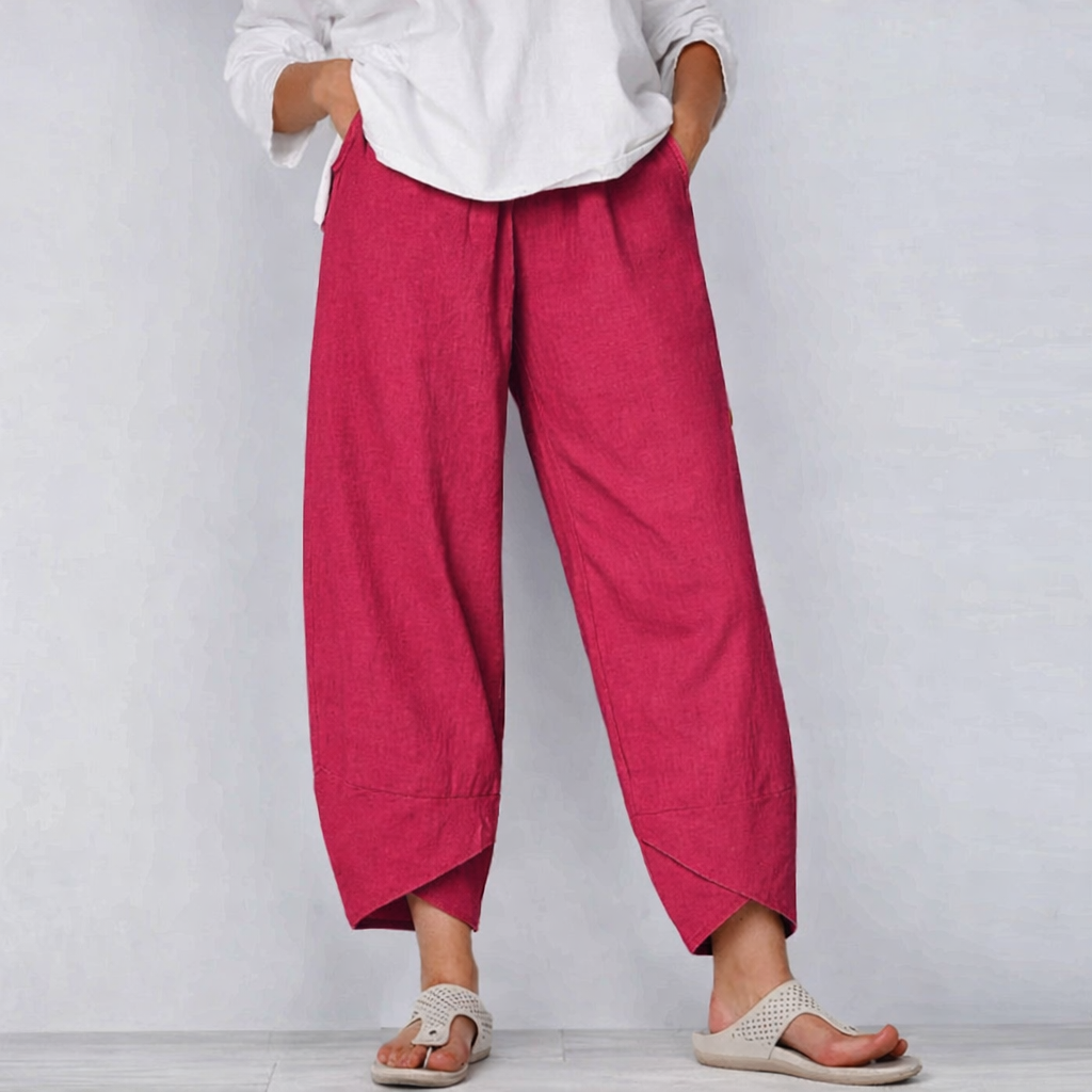 Sommerhosen Damen | Weitem Bein & asymmetrischem Saum