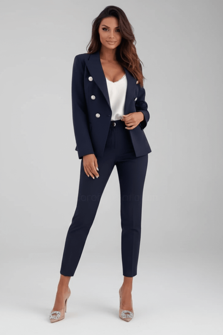 Hosenanzug Damen | Blazer & goldenen Knöpfen