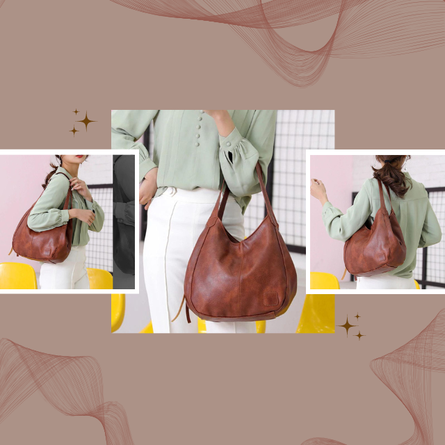 Damen Schultertasche aus Leder | Geräumigkeit mit Vielseitiger Look
