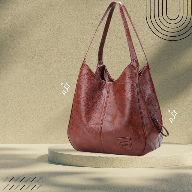 Damen Schultertasche aus Leder | Geräumigkeit mit Vielseitiger Look
