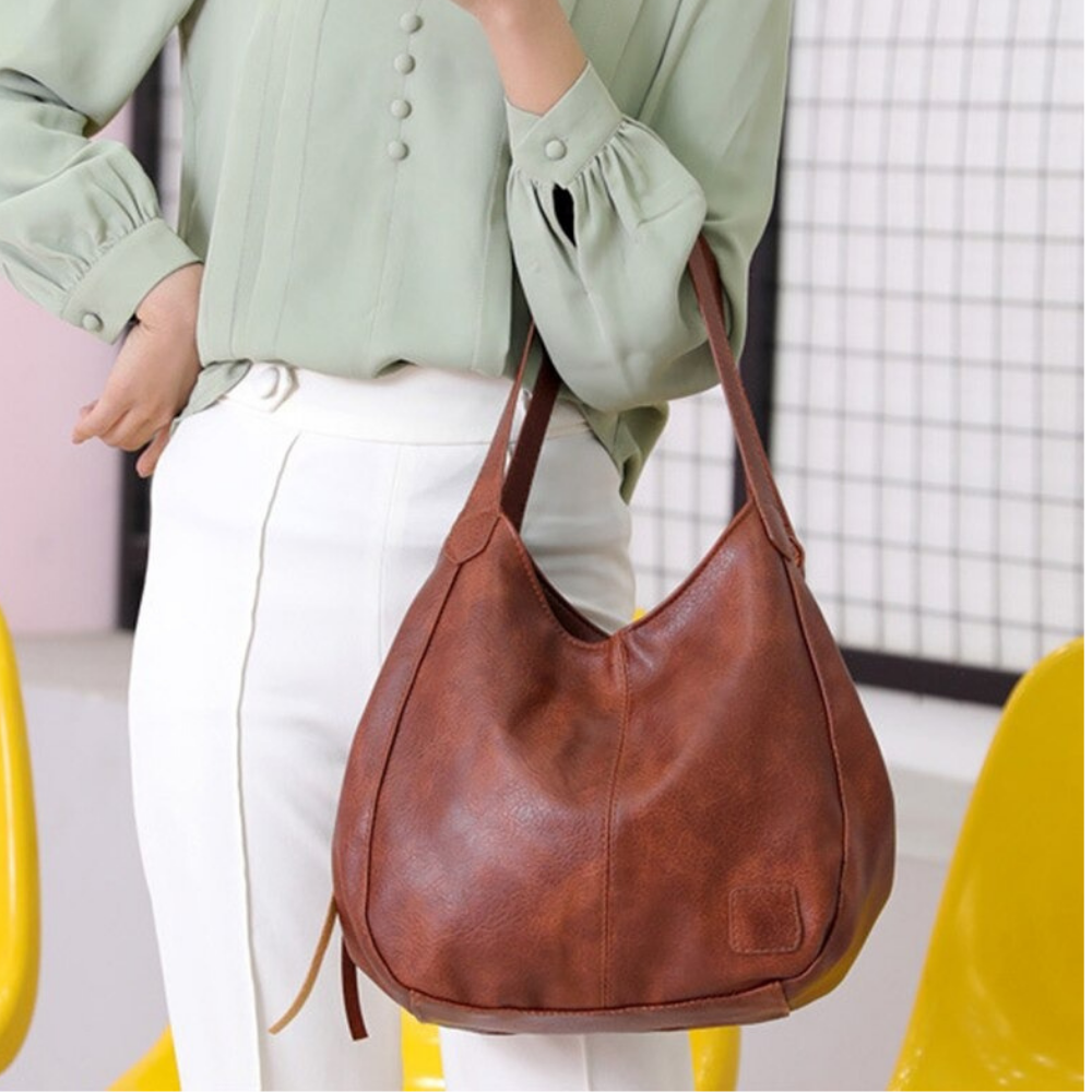 Damen Schultertasche aus Leder | Geräumigkeit mit Vielseitiger Look