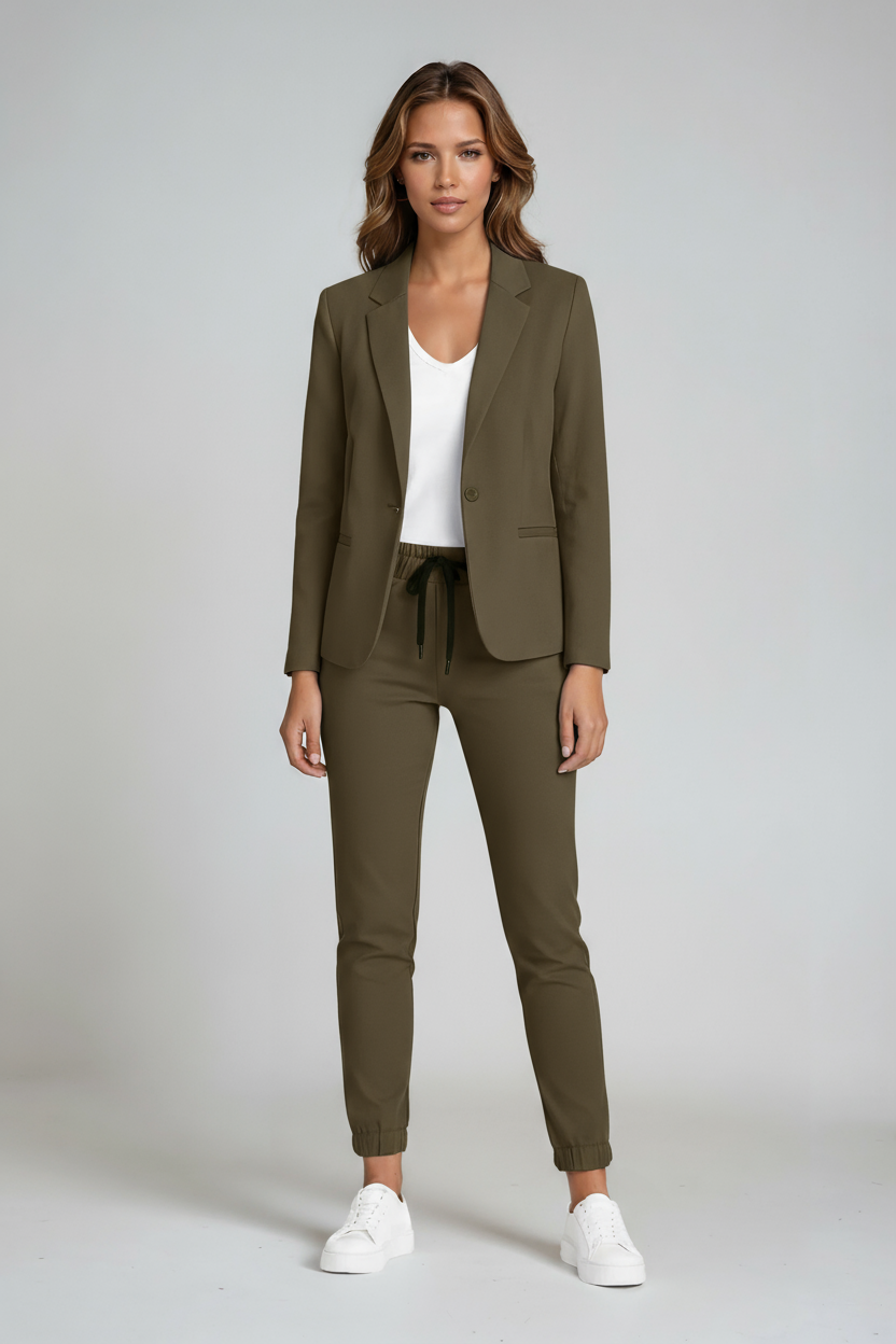 Hosenanzug Damen Set | Business-Casual Mit Bequemem Stretch & Blazer