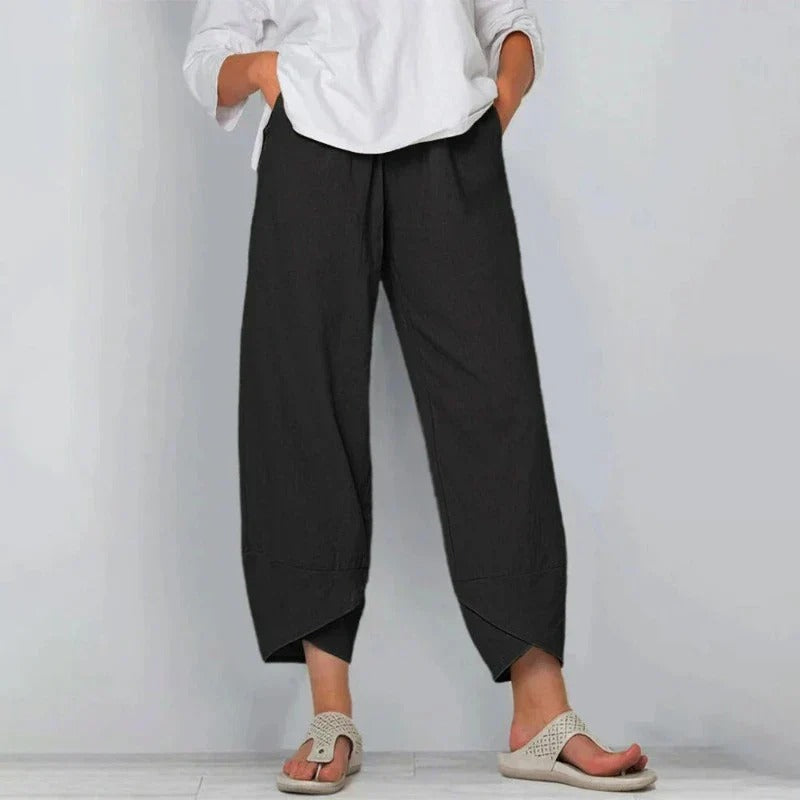 Sommerhosen Damen | Weitem Bein & asymmetrischem Saum