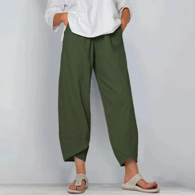 Sommerhosen Damen | Weitem Bein & asymmetrischem Saum