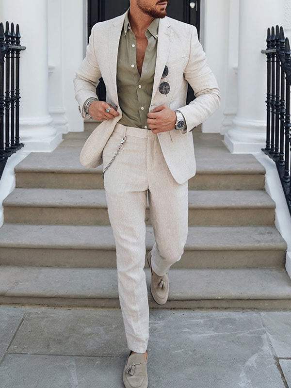 Hochzeitsanzug Herren | Leinen Zweiteilig mit Slim Fit