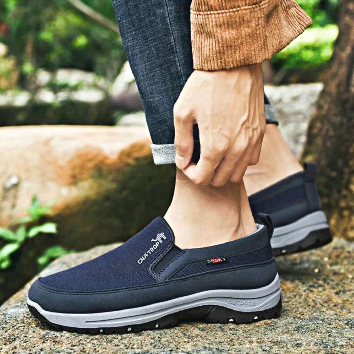 Sneaker Herren | Slip-on mit Profilsohle & Outdoordesign