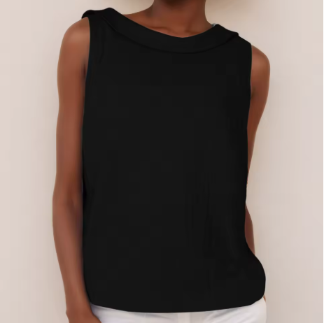 Bluse Damen | Ärmellos mit Umschlagkragen