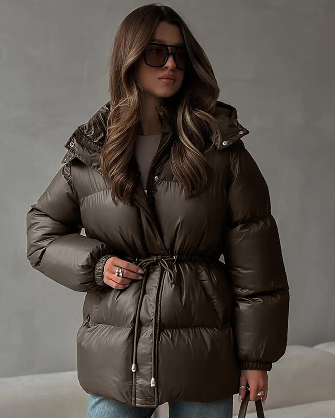 Linette - Winterjacke Damen | Verstellbare Taille & Kapuzendesign