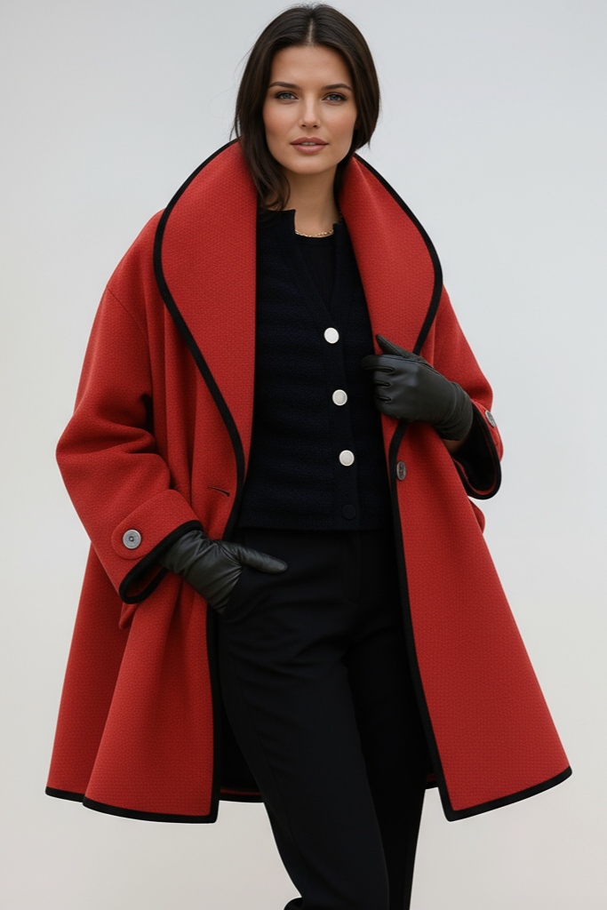 Wintermantel Damen Oversize | Weiter Schnitt mit breitem Kragen