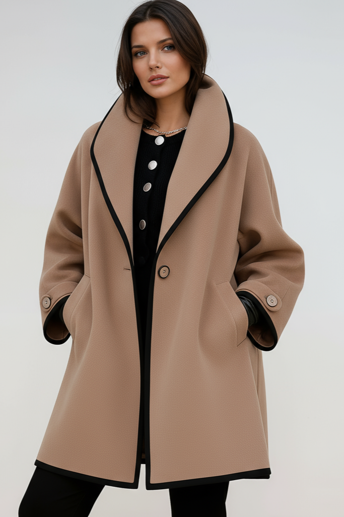 Wintermantel Damen Oversize | Weiter Schnitt mit breitem Kragen