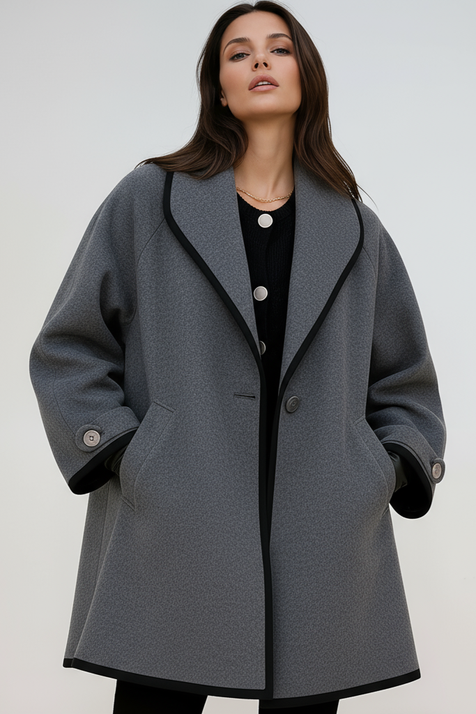 Wintermantel Damen Oversize | Weiter Schnitt mit breitem Kragen