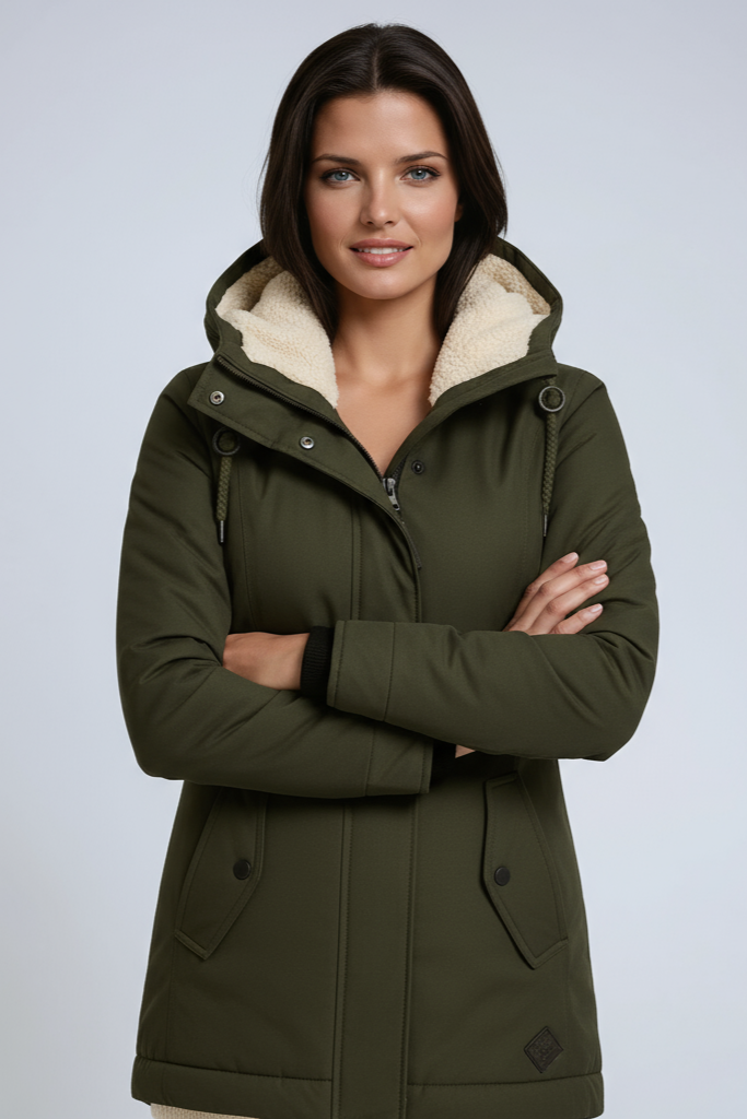 Winterjacke Damen | Fleecegefütterte Kapuze Mit Definiertem Schnitt