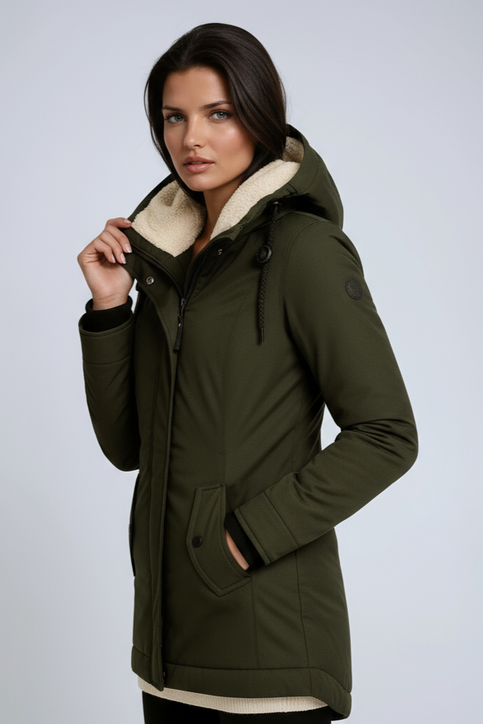 Winterjacke Damen | Fleecegefütterte Kapuze Mit Definiertem Schnitt