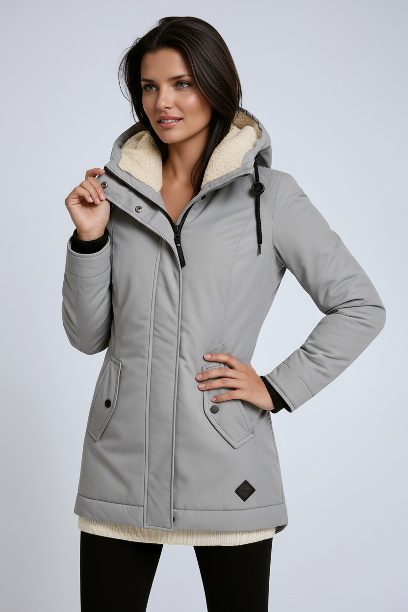 Winterjacke Damen | Fleecegefütterte Kapuze Mit Definiertem Schnitt