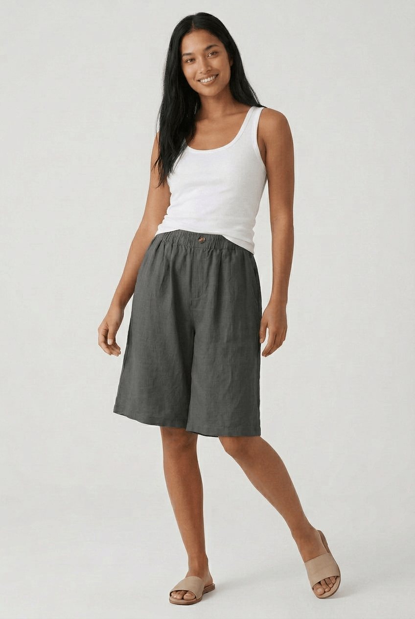Damenshorts | Lockere Passform & elastischer Bund mit Knopfdetails