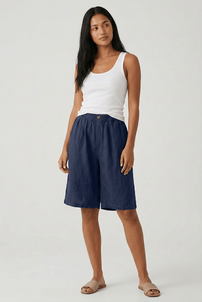 Damenshorts | Lockere Passform & elastischer Bund mit Knopfdetails