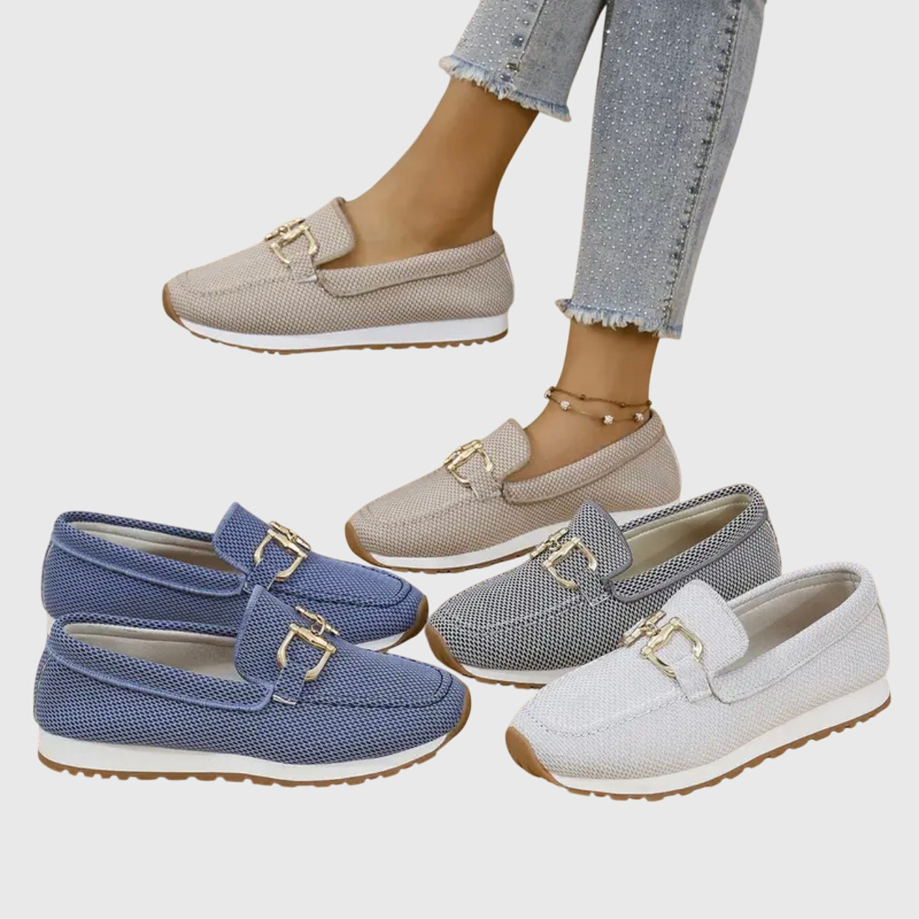 Loafer Damen | Golddetail & leichter Plateausohle
