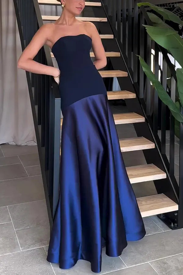 Kleid Hochzeitsgast Damen | Maxi mit Bandeau & zweiteiligem Oberteil
