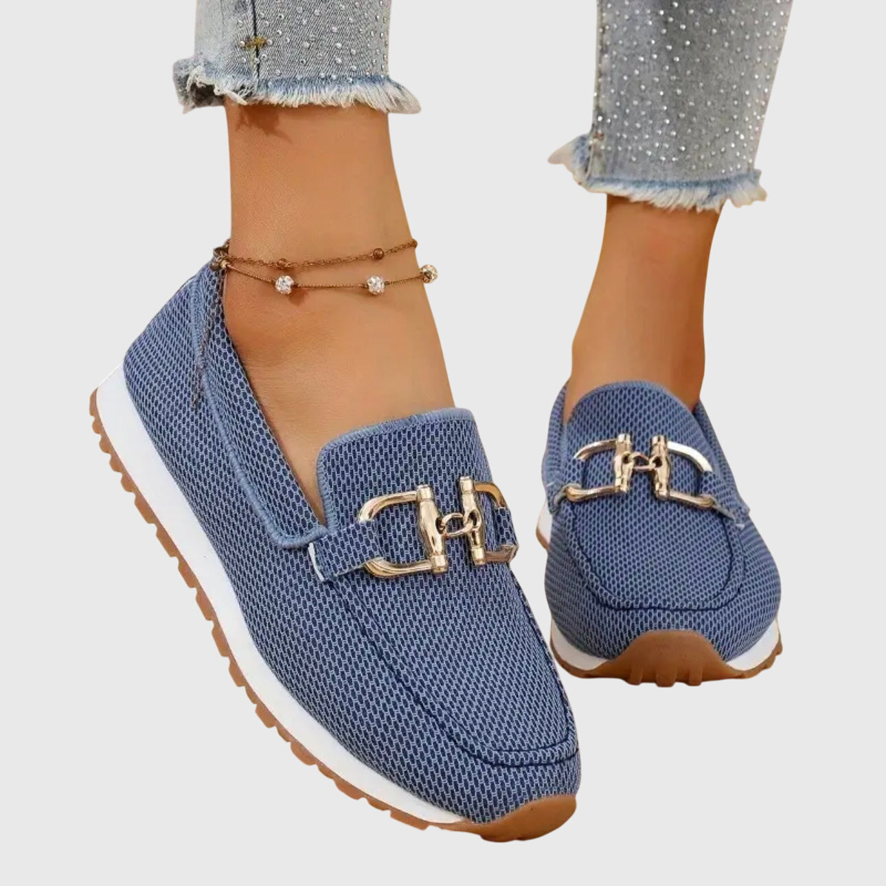 Loafer Damen | Golddetail & leichter Plateausohle