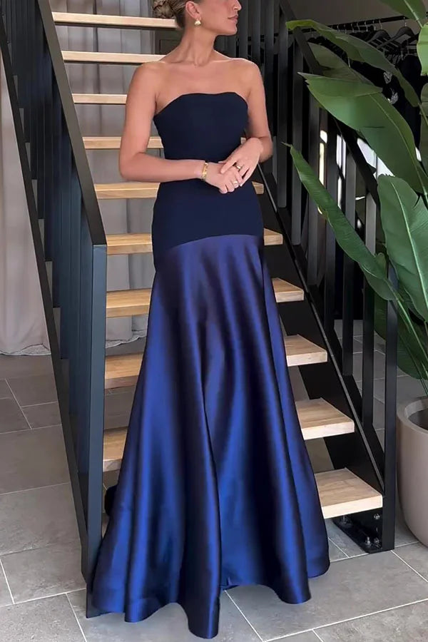 Kleid Hochzeitsgast Damen | Maxi mit Bandeau & zweiteiligem Oberteil