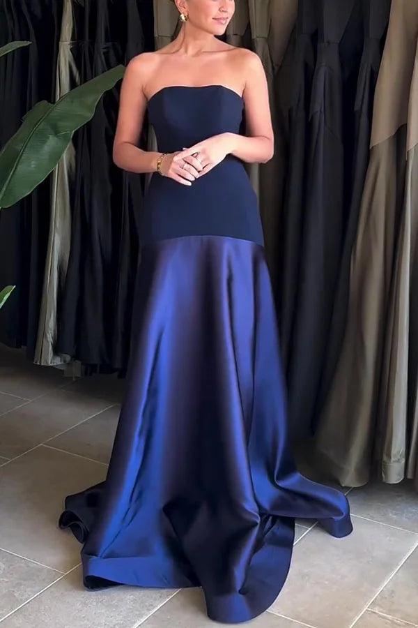 Kleid Hochzeitsgast Damen | Maxi mit Bandeau & zweiteiligem Oberteil