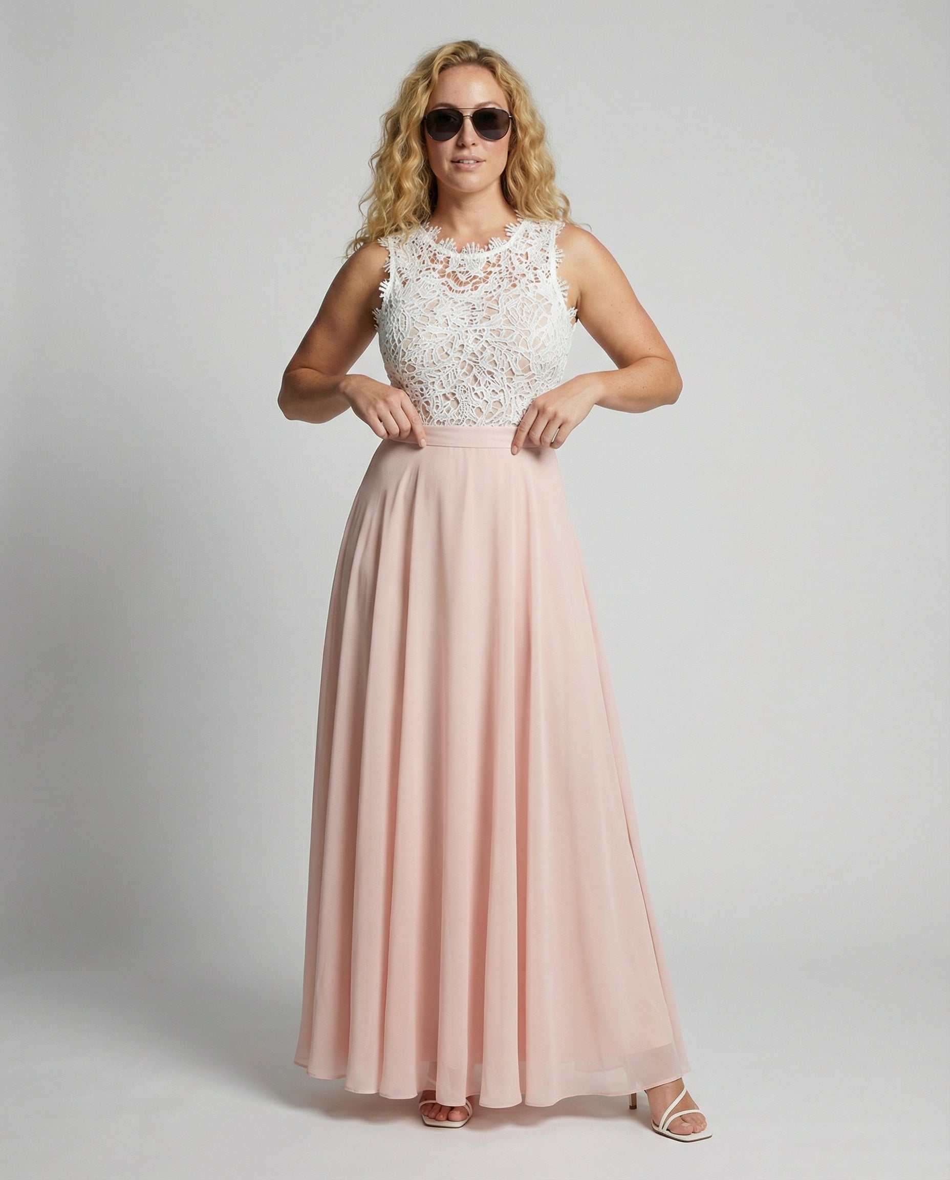 Kleid Hochzeitsgast Damen Maxikleid | Spitzenoberteil & weitem Rock