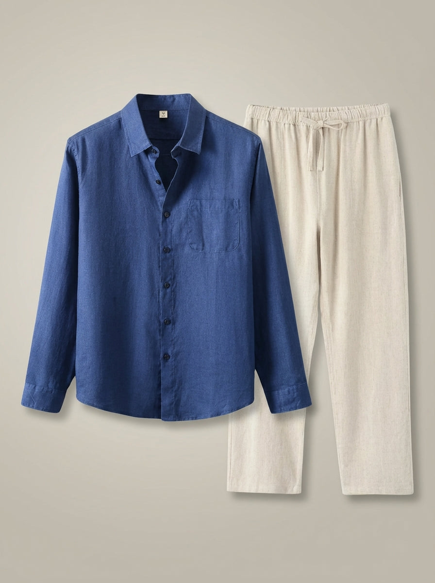 Herren Set Kragen Langen Ärmeln Schmaler Passform | Klassisch