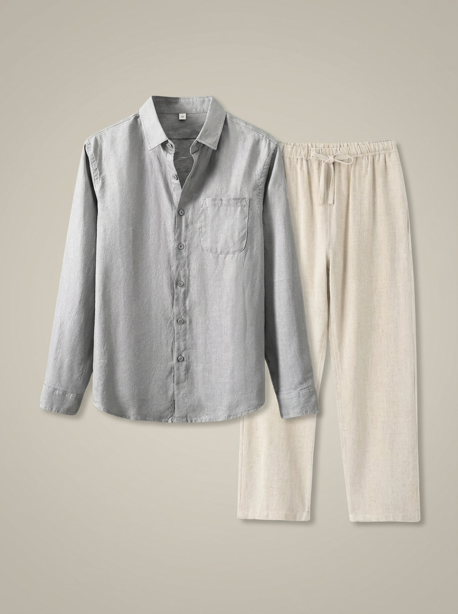 Herren Set Kragen Langen Ärmeln Schmaler Passform | Klassisch