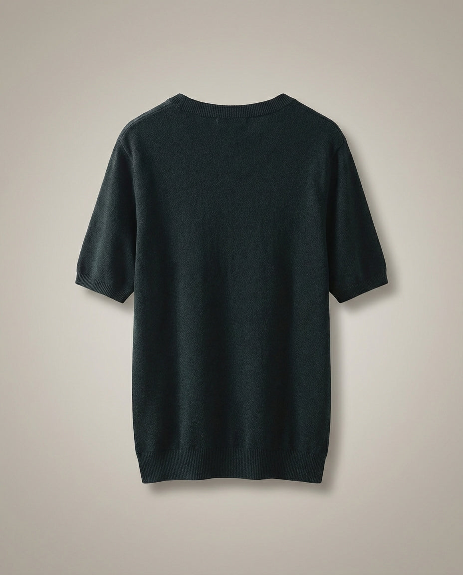 Herren Rundhalsausschnitt Kurzen Ärmeln T-Shirt | Gerippter Saum