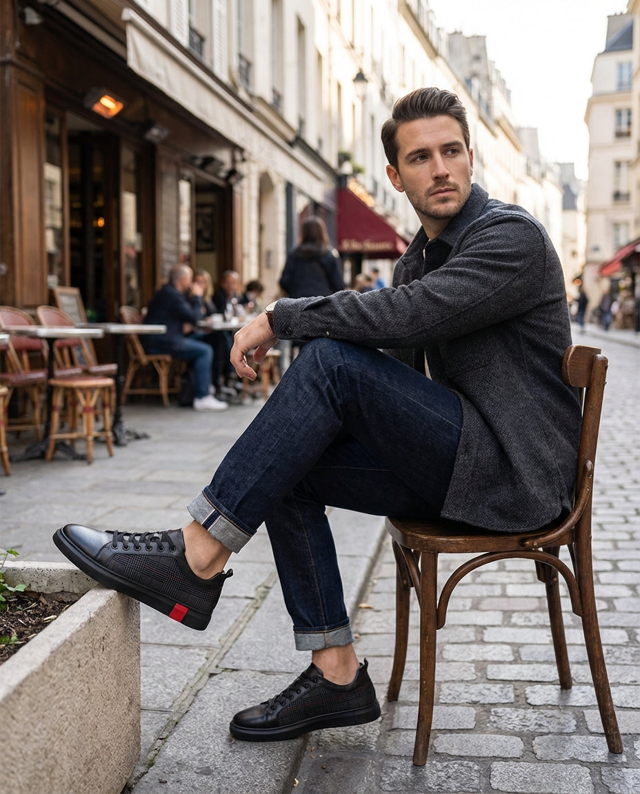Herren Sneaker Klassische Schnürung | Runde Zehenpartie