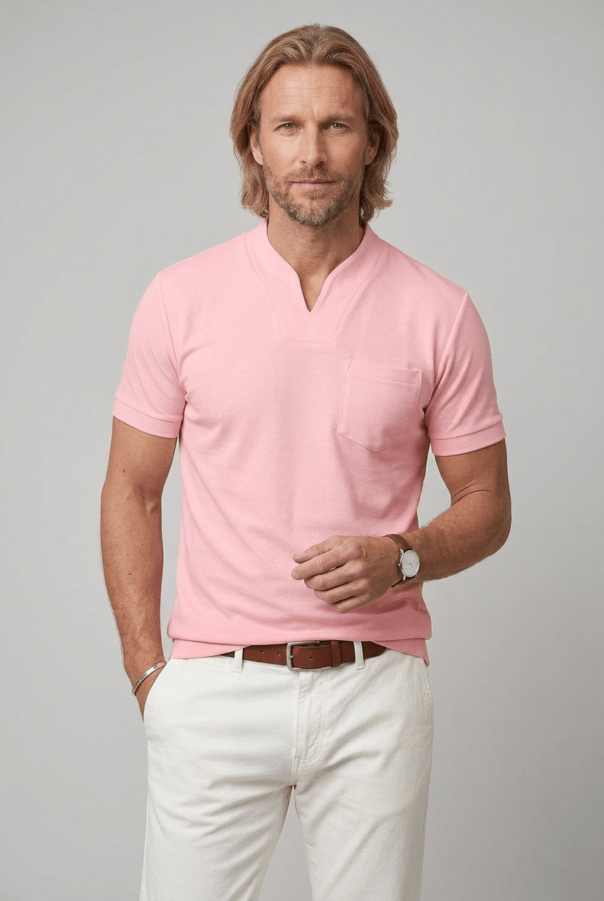 T-Shirt Herren | V-Ausschnitt & Brusttasche