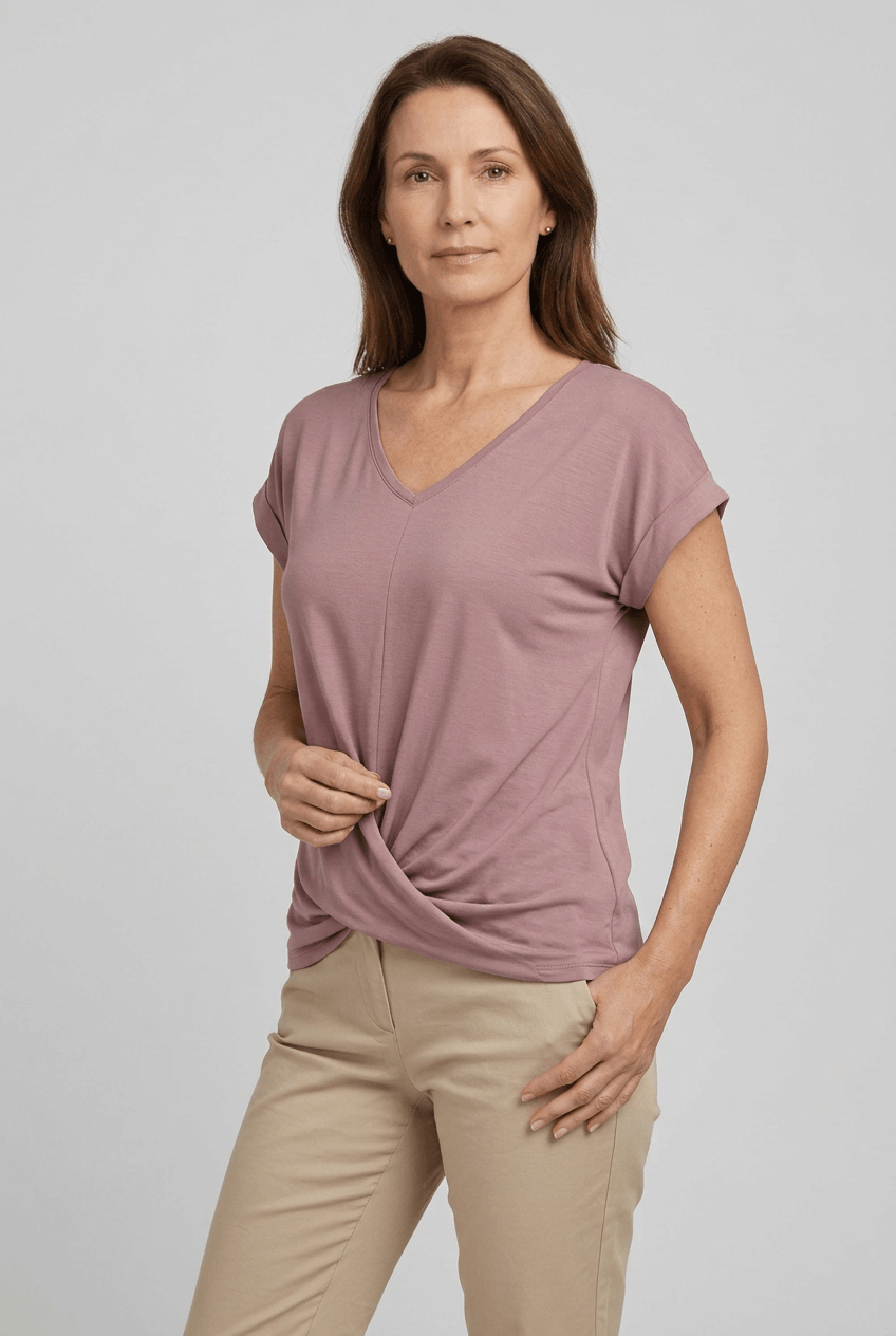 T-Shirt Damen | Wickelfront & V-Ausschnitt