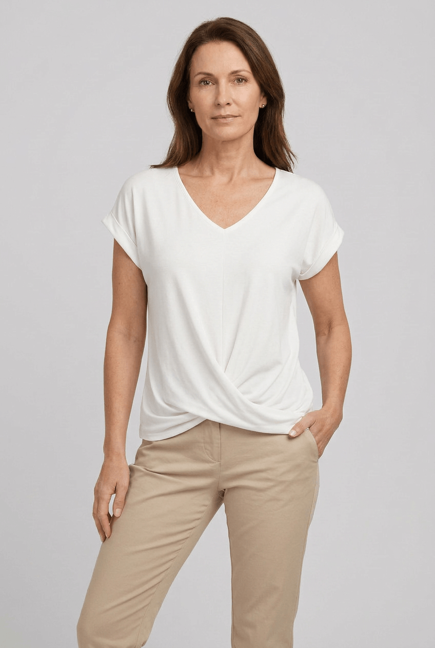 T-Shirt Damen | Wickelfront & V-Ausschnitt