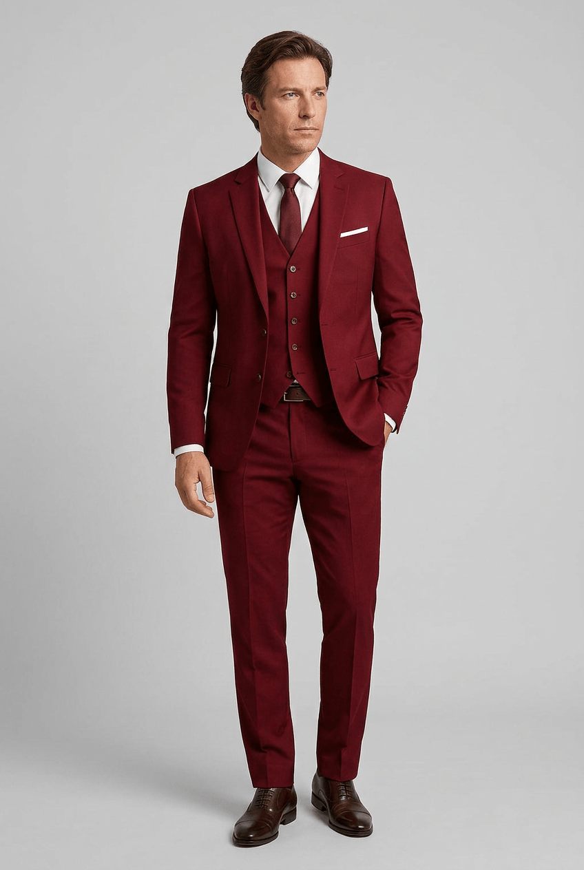 Steven - Hochzeitsanzug Herren Dreiteilig mit Gilet & Slim Fit