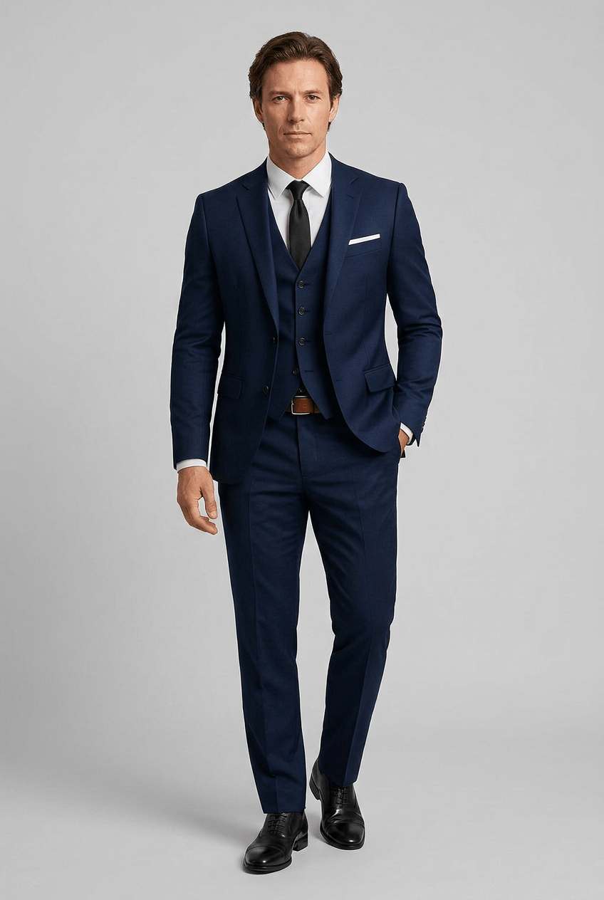 Steven - Hochzeitsanzug Herren Dreiteilig mit Gilet & Slim Fit