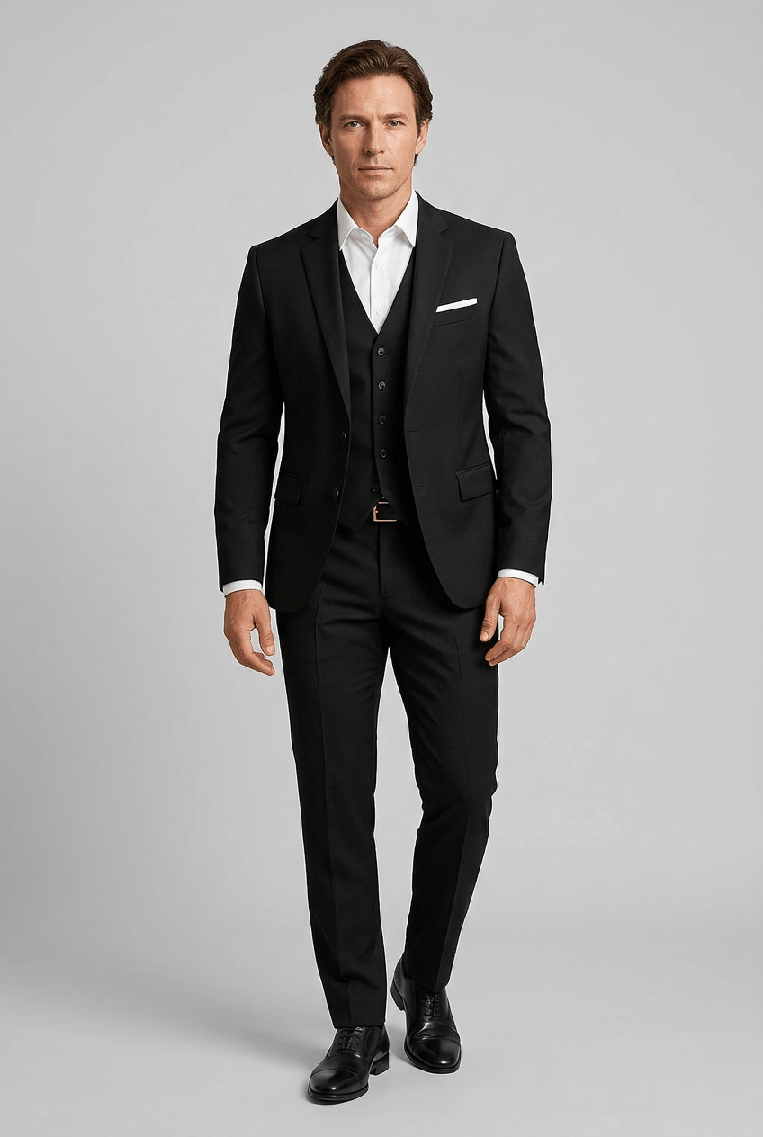 Steven - Hochzeitsanzug Herren Dreiteilig mit Gilet & Slim Fit