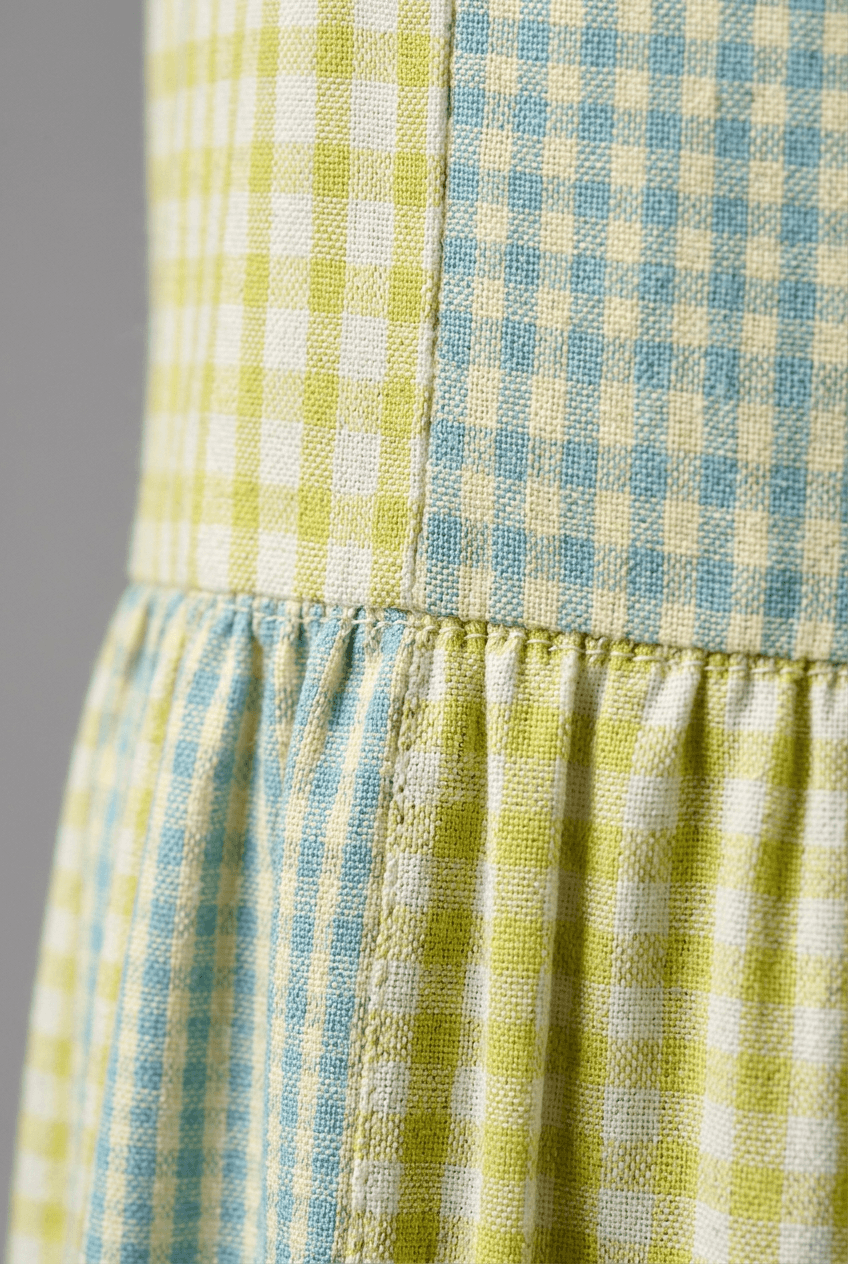 Sommerkleider Damen | Maxi mit Rüschenrock & Karomuster
