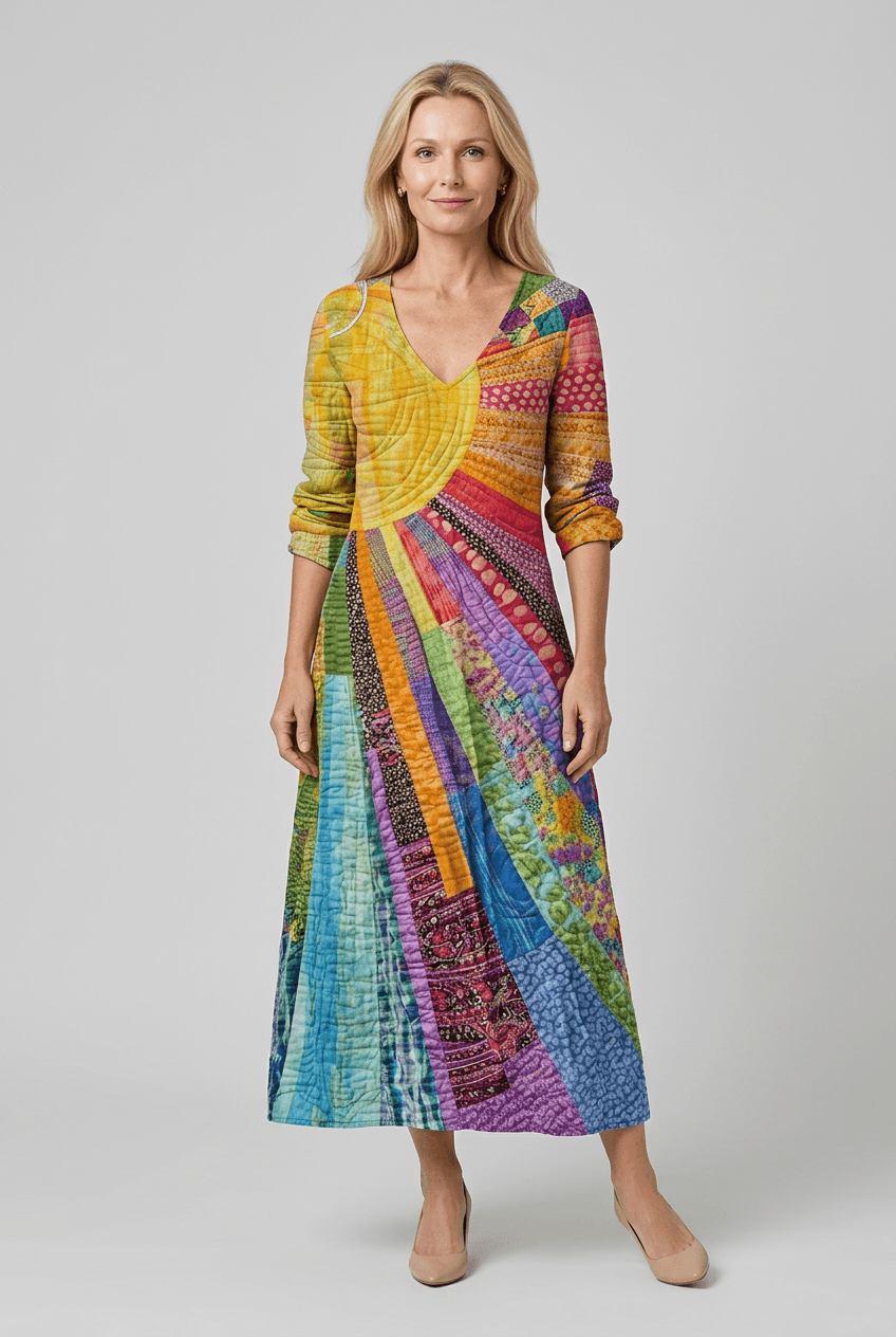 Sommerkleid Damen | Maxi mit Rüschenrock & Karomuster