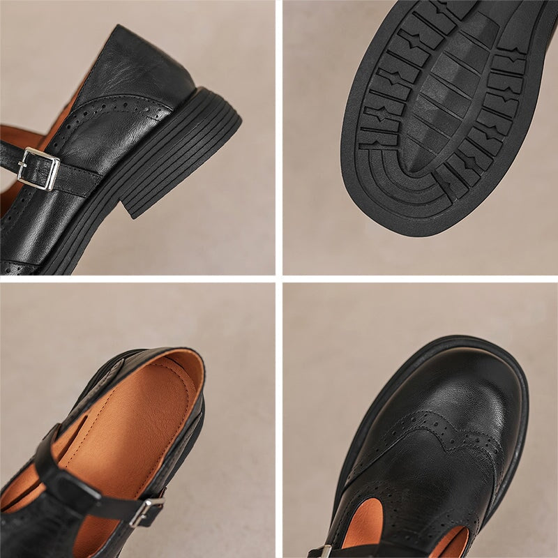 Mary Jane Schuhe Damen | Broguing & T-Strap