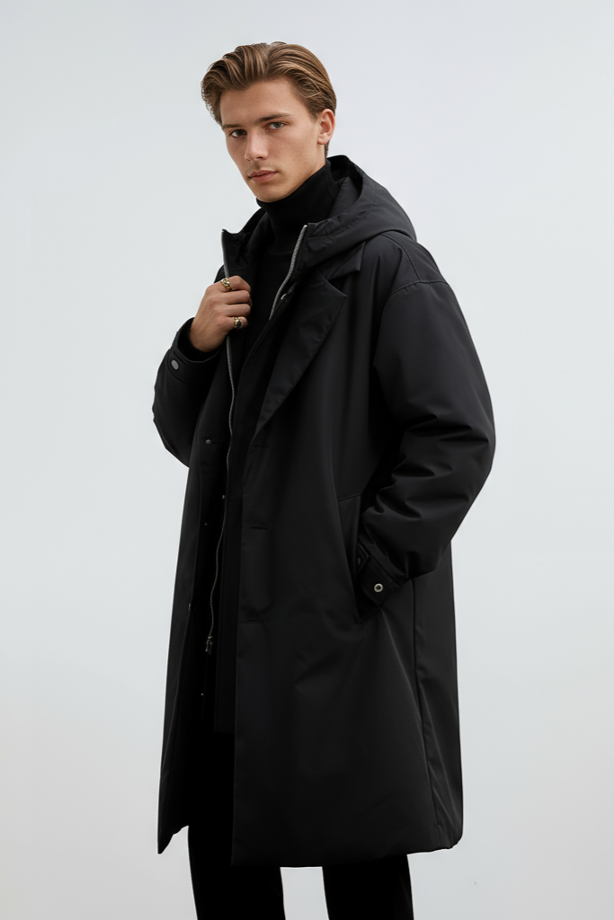 Winterjacke Herren lang mit Kapuze | Wasserabweisende Parka