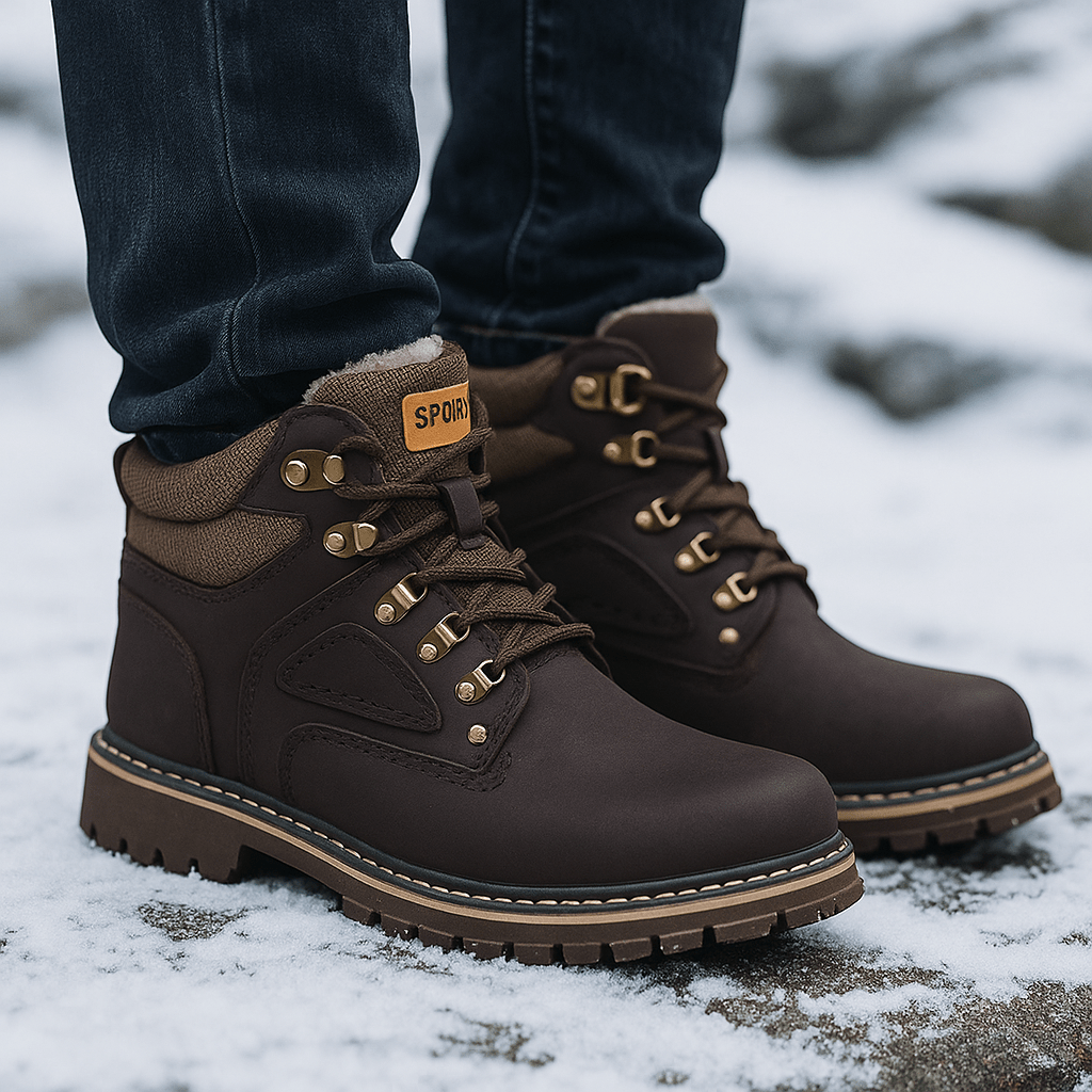 Winterschuhe Herren | Klassisches Retro-Design mit Trittfeste Sohle