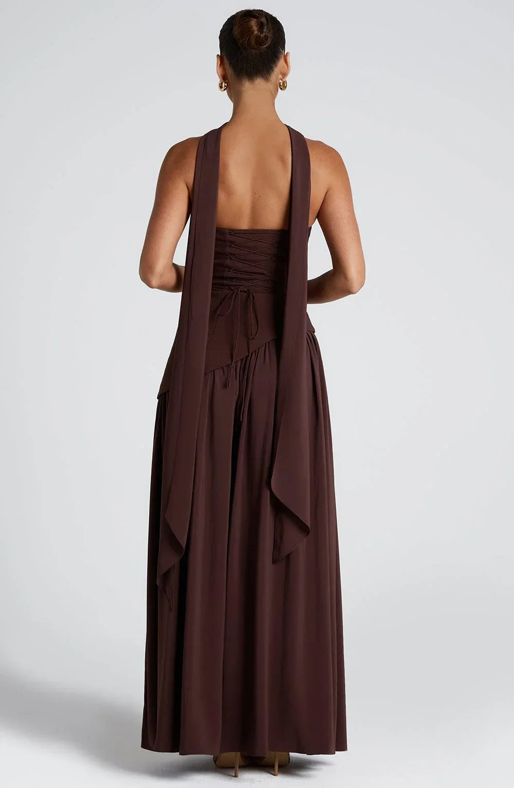 Kleid Hochzeitsgast Damen | Maxi mit Bandeau & Schalkragen